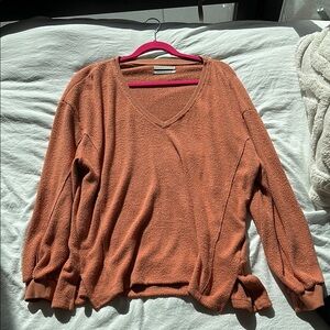 Cozy V-Neck Orange Sweater